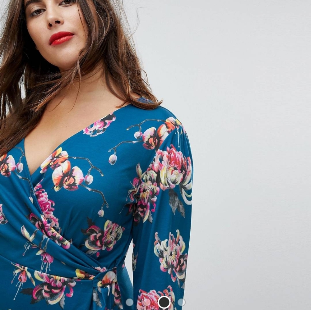 NWT ASOS Curve Size 20 Floral Wrap Dress